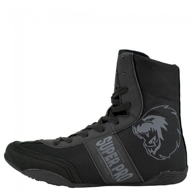 Zwarte Super Pro boksschoenen Speed 78 met hoog gesneden design en ademend mesh materiaal