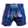 Super Pro Combat Gear Kickboxing Short Stripes Blue