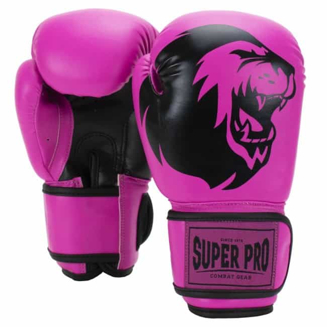 Super Pro Talent bokshandschoenen kind roze met zwart logo