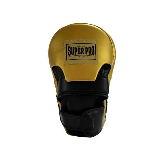 Super Pro Handmitts Long Curved Leer Zwart/Goud