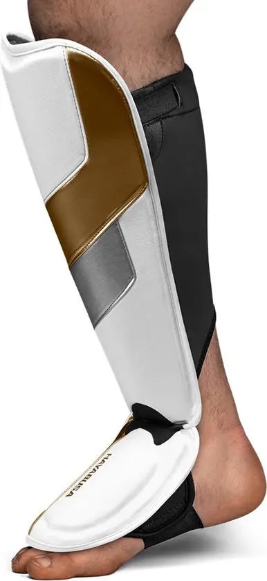 Hayabusa Scheenbeschermers T3 Full Back Wit/Goud