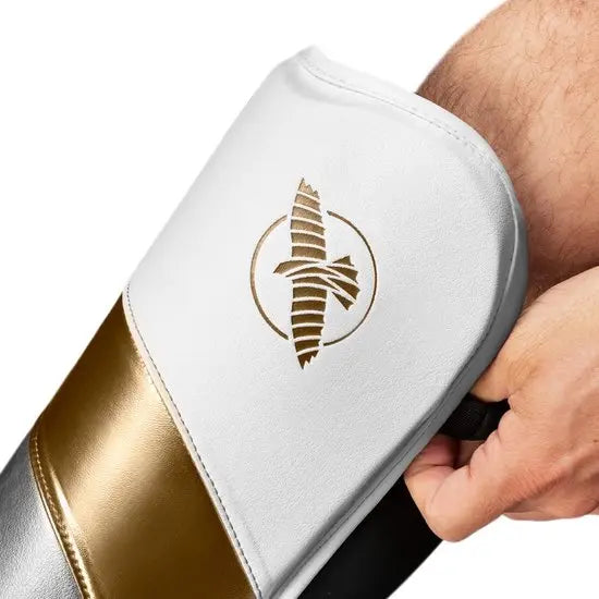 Hayabusa Scheenbeschermers T3 Full Back Wit/Goud