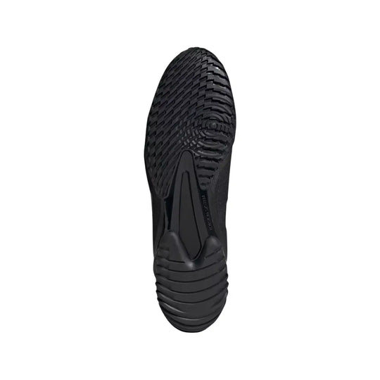 De onderkant van de Adidas Speedex Ultra zwart met duidelijk grip voor in de gym. 