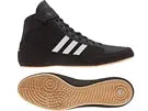 Adidas Worstelschoenen Havoc K in zwart, close-up van het ontwerp en de zool