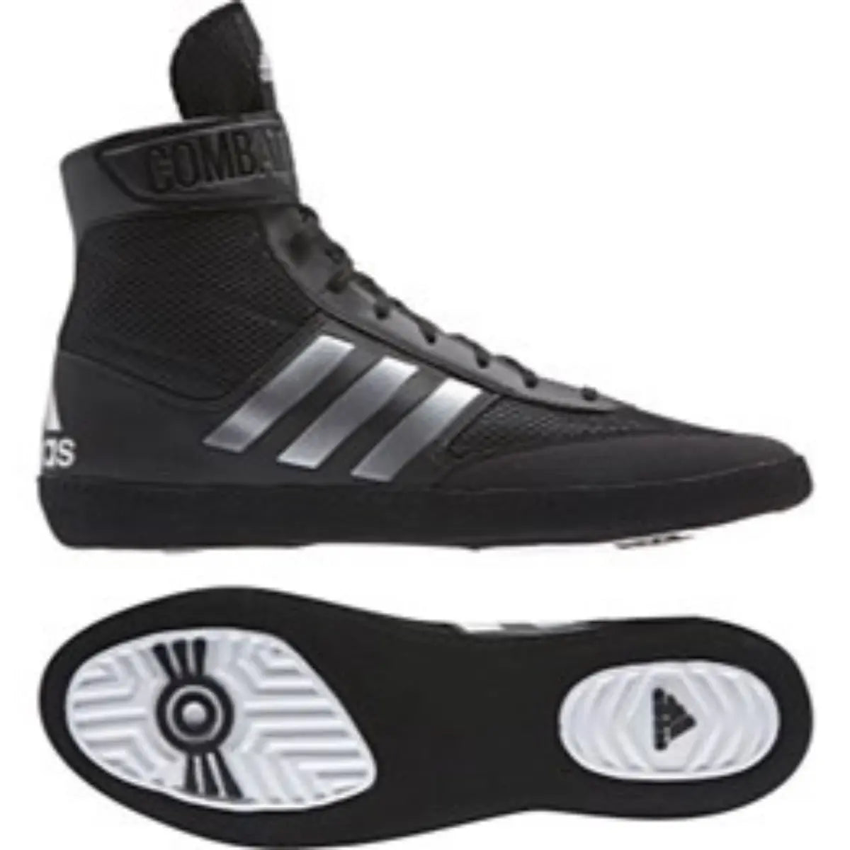 Adidas worstelschoenen Speed 5 in zwart, close-up van het slanke en lichte ontwerp