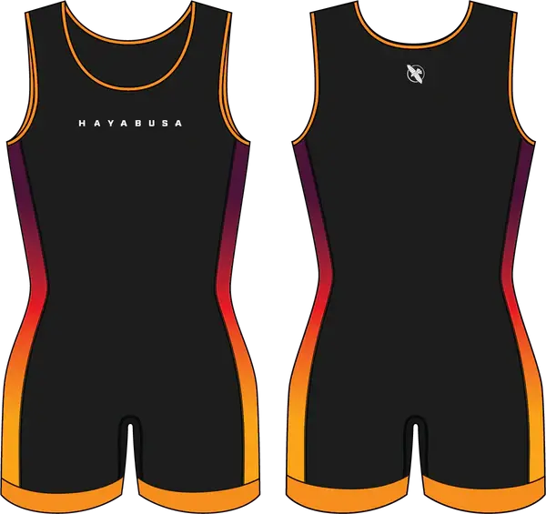 Singlet de lucha mujer naranja Hayabusa