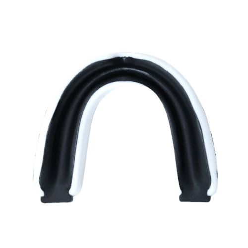 Everlast dubbele gebitsbeschermer Evershield in zwart-wit, bovenaanzicht voor maximale tandbescherming.