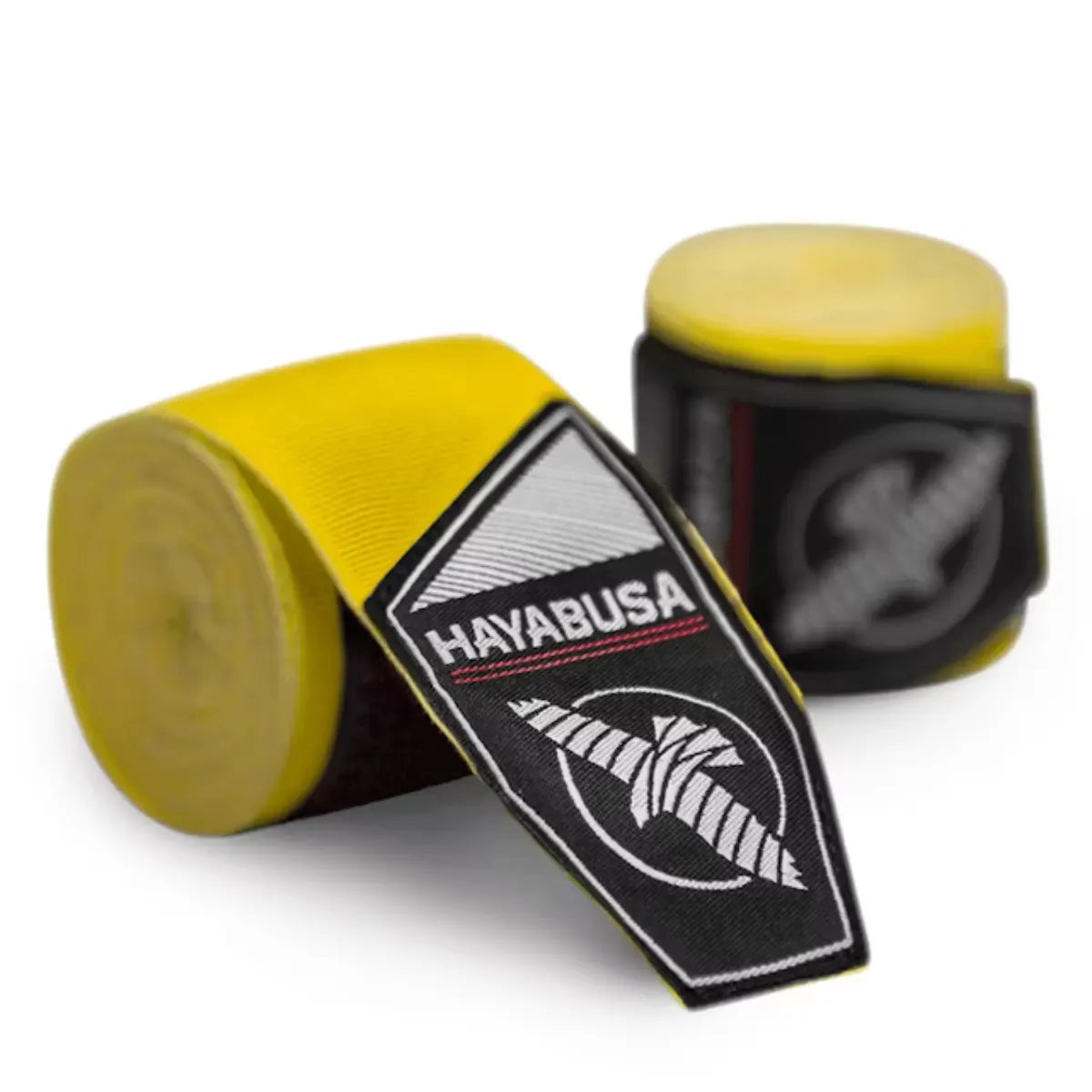 Hayabusa Boksbandage Perfect Stretch in geel, gedetailleerde close-up van het materiaal en textuur