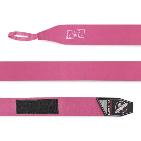 Hayabusa Boksbandage Perfect Stretch in roze, gedetailleerde close-up van het materiaal en de textuur