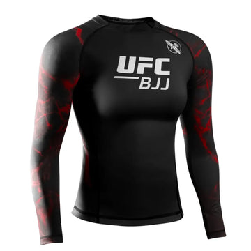 Hayabusa Rashguard UFC BJJ Femme Manches Longues Noir/Rouge
