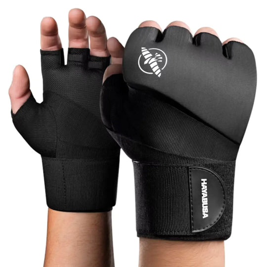 Hayabusa Elite Quick Wraps in zwart, duurzame en elastische bokswikkels voor bescherming en ondersteuning
