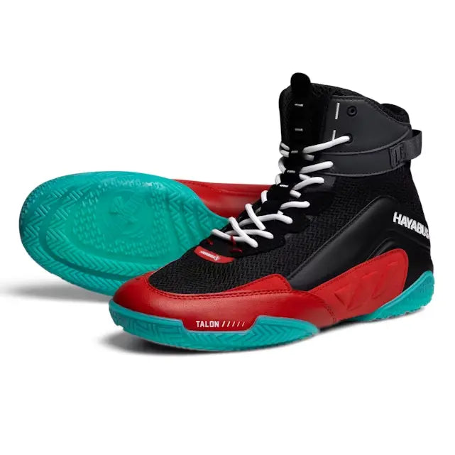 Hayabusa Talon schoenen rood zwart op witte achtergrond, zijaanzicht