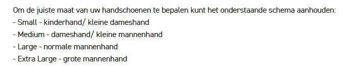 Schema voor het bepalen van de juiste maat bokshandschoenen: Small voor kinderhand of kleine dameshand, Medium voor dameshand of kleine mannenhand, Large voor normale mannenhand en Extra Large voor grote mannenhand