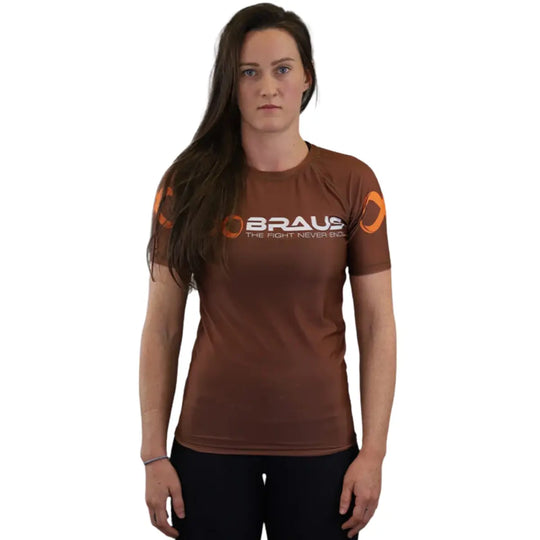Braus Rashguard Short Sleeve Dames Ranked Bruin