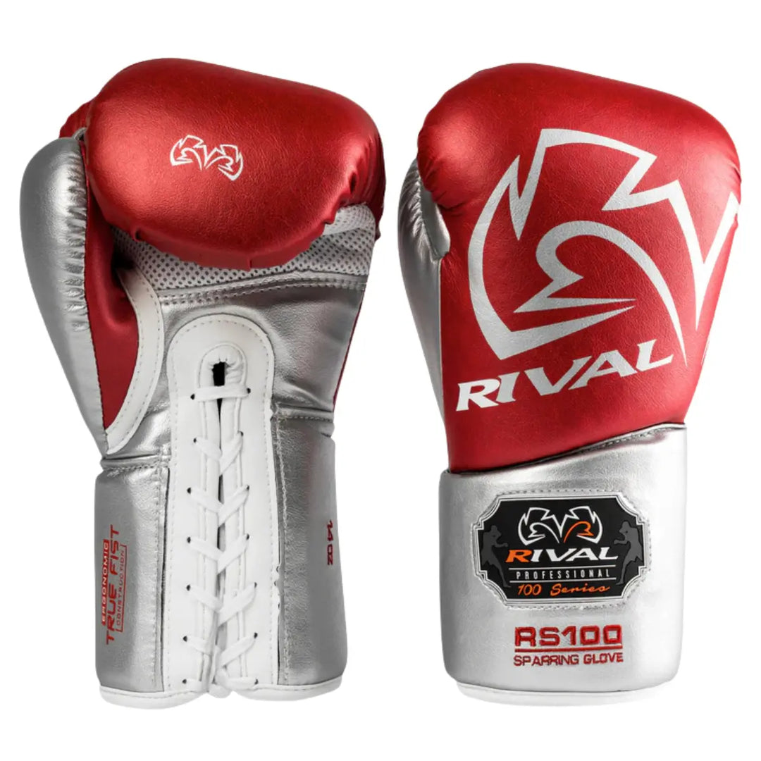 rival handschuhe Rival Boxhandschuhe RS100 Professional Rot/Silber – Fightstyle