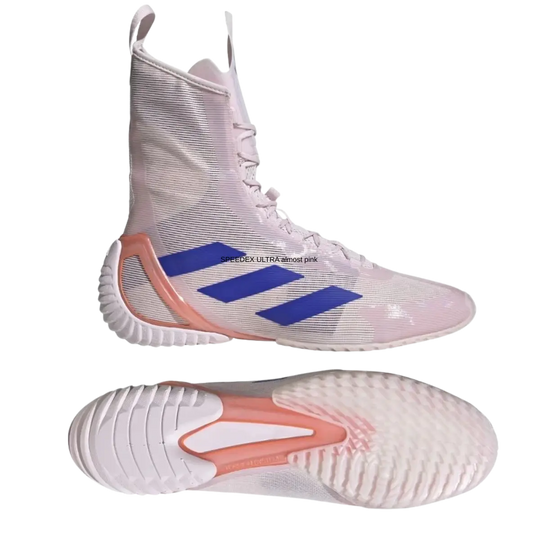 Zij en onderkant van de Adidas Speedex Ultra almost Pink met stevige grip en stein. 