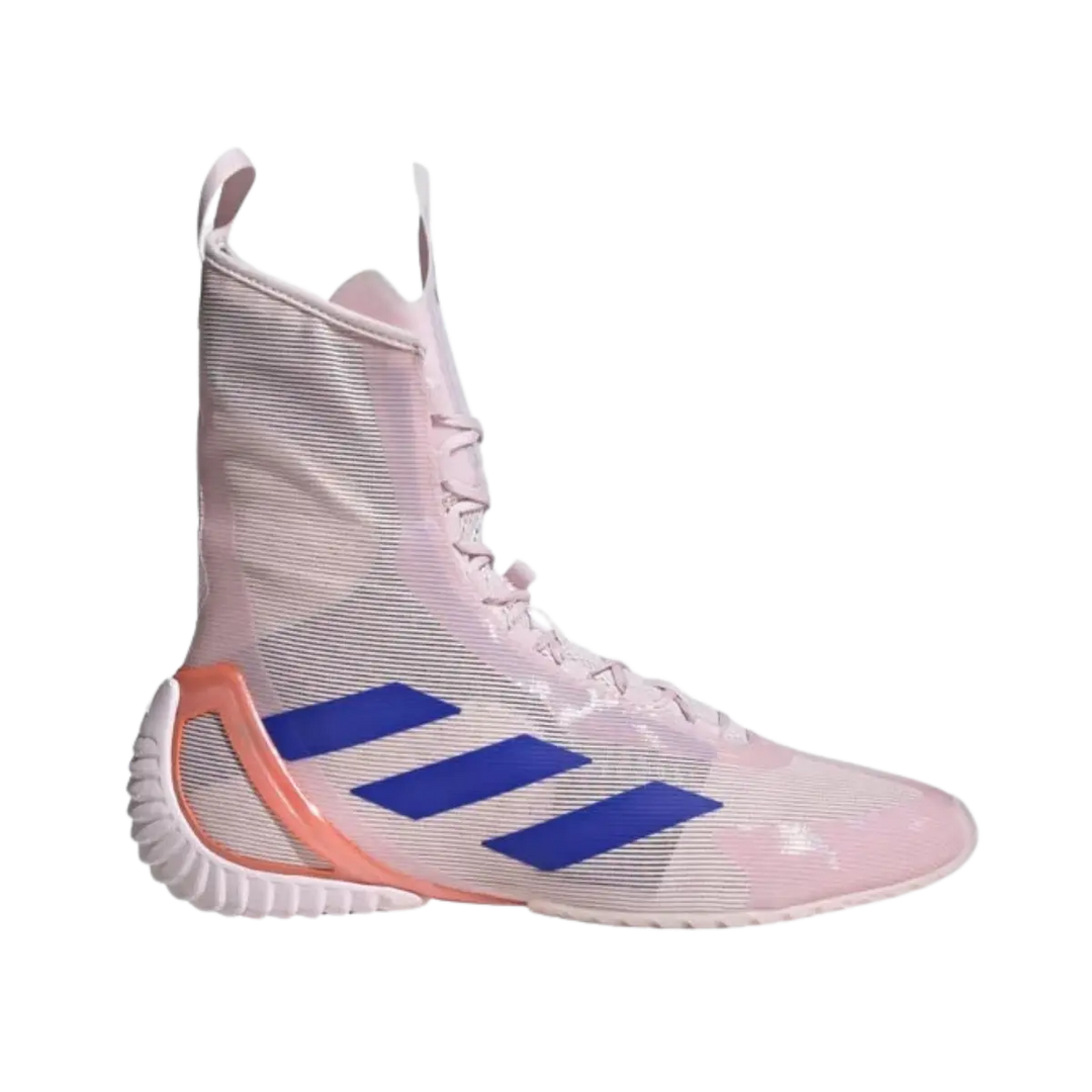 Zijkant van de Adidas Speedex Ultra Almost Pink met stevige enkel support. 