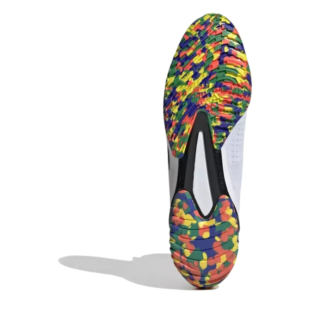 Witte boksschoenen met kleurrijke zool en hoge enkelondersteuning