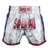 Super Pro Combat Gear Kickboxing Short Stripes White