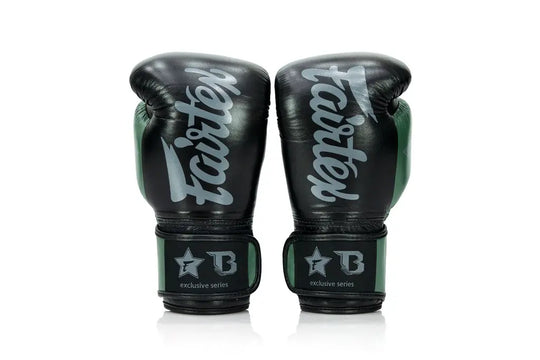 Set Fairtex bokshandschoenen groen zwart uit exclusive serie voor intensieve training