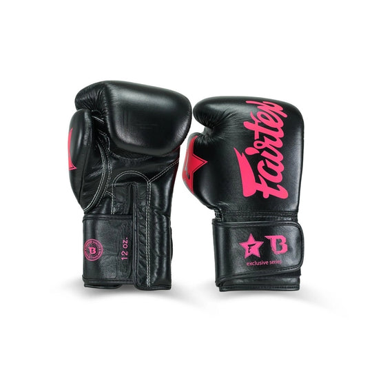 Set Fairtex bokshandschoenen zwart roze uit exclusive serie voor intensieve training