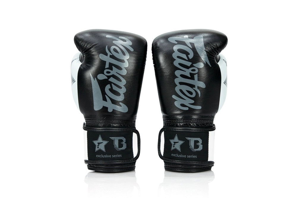 Set Fairtex bokshandschoenen zwart met ergonomisch ontwerp voor training