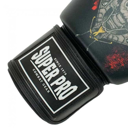 Super Pro Boxing Gloves Skull Black