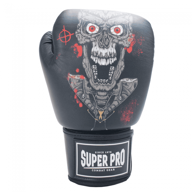 Super Pro Boxing Gloves Skull Black