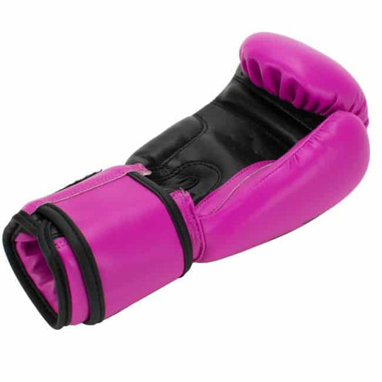 Super Pro Talent bokshandschoen kind roze met zwart logo binnenkant klittenband