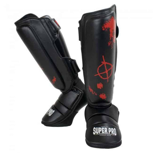 Super Pro Scheenbeschermers Skull Zwart