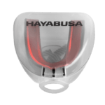 Het bitje in een transparante opbergdoos met het Hayabusa-logo op de voorkant van de doos.