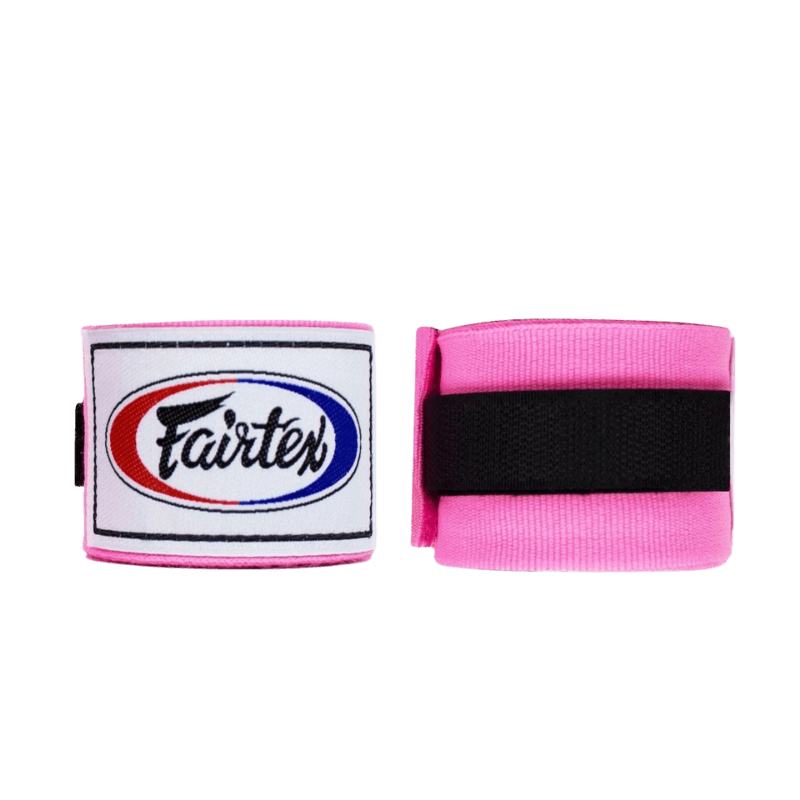 Roze Fairtex bandage met merklabel.