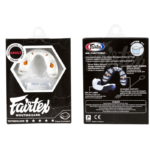 Verpakking van Fairtex gebitsbeschermer met zichtbare kenmerken en instructies.